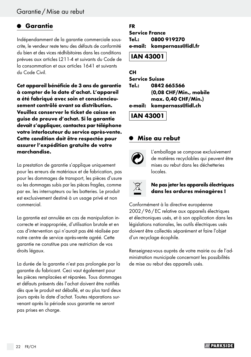 Parkside PFS 710 B1 User Manual | Page 22 / 43