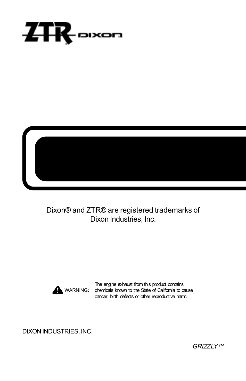 Dixon ZTR GRIZZLY User Manual | Page 52 / 52