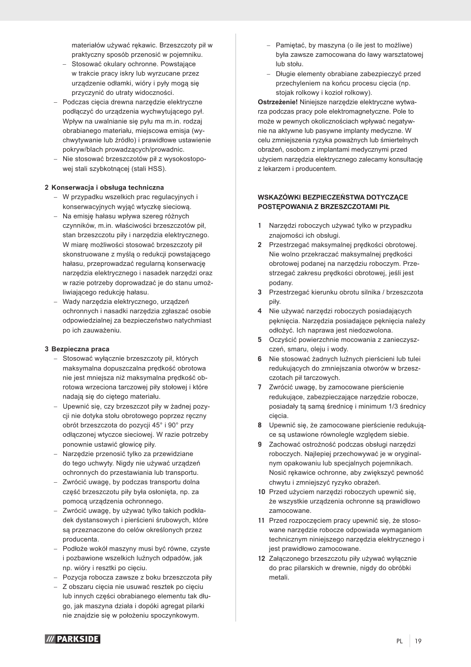 Parkside PZKS 1500 A1 User Manual | Page 24 / 100