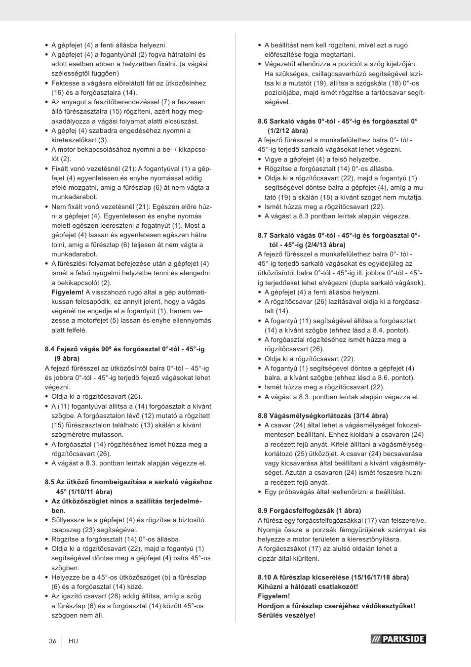 Parkside PZKS 1500 A1 User Manual | Page 41 / 100