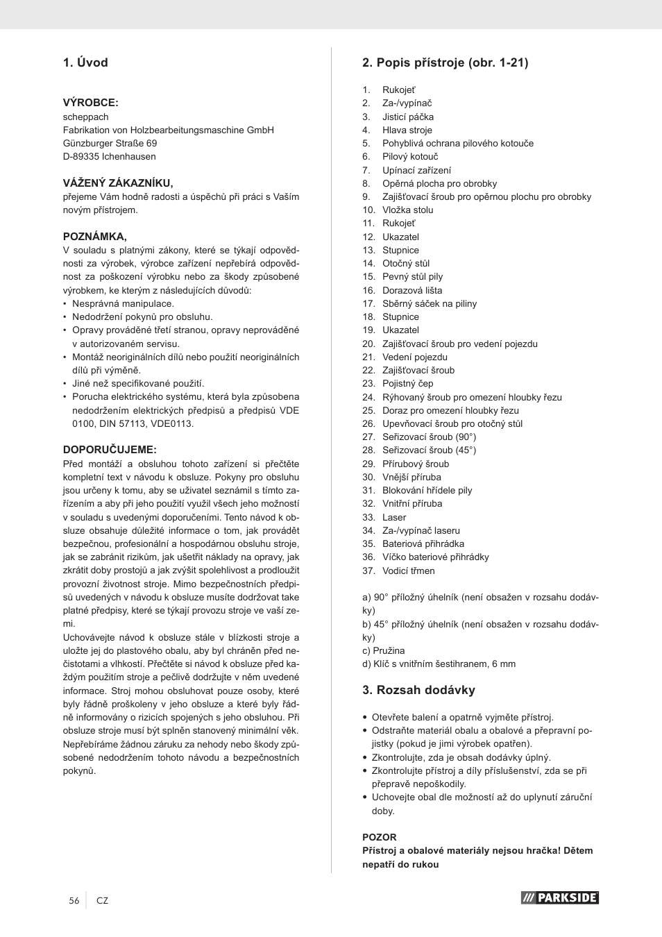 Parkside PZKS 1500 A1 User Manual | Page 61 / 100