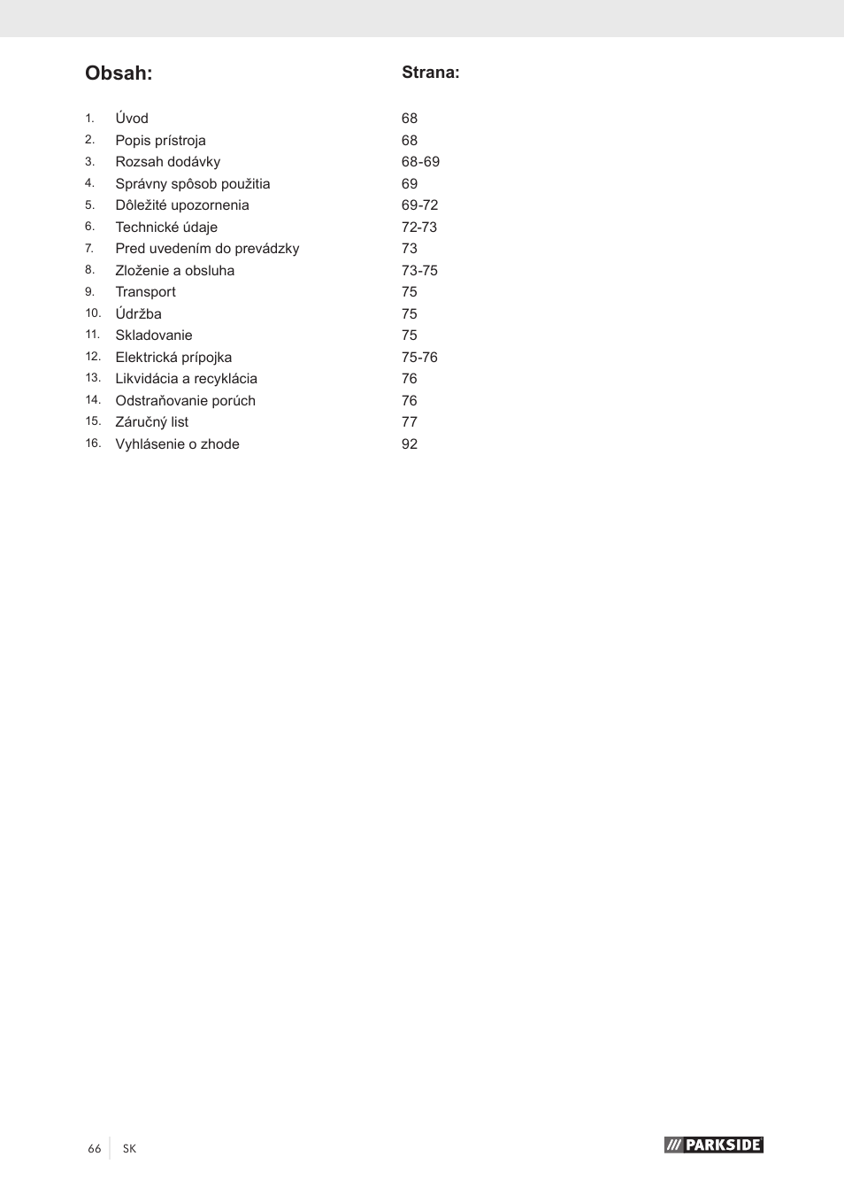 Parkside PZKS 1500 A1 User Manual | Page 71 / 100