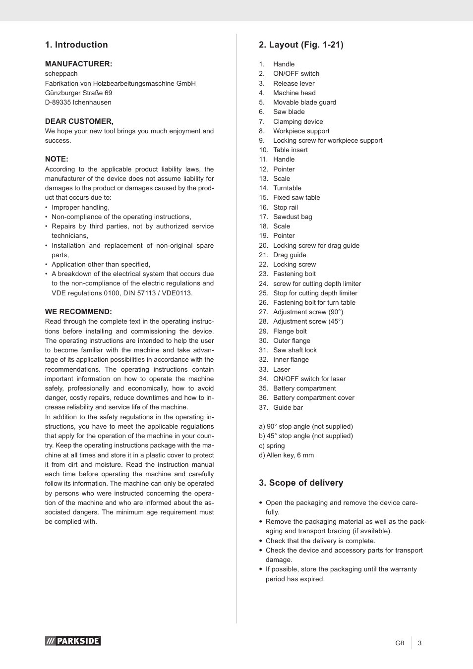 Parkside PZKS 1500 A1 User Manual | Page 8 / 100