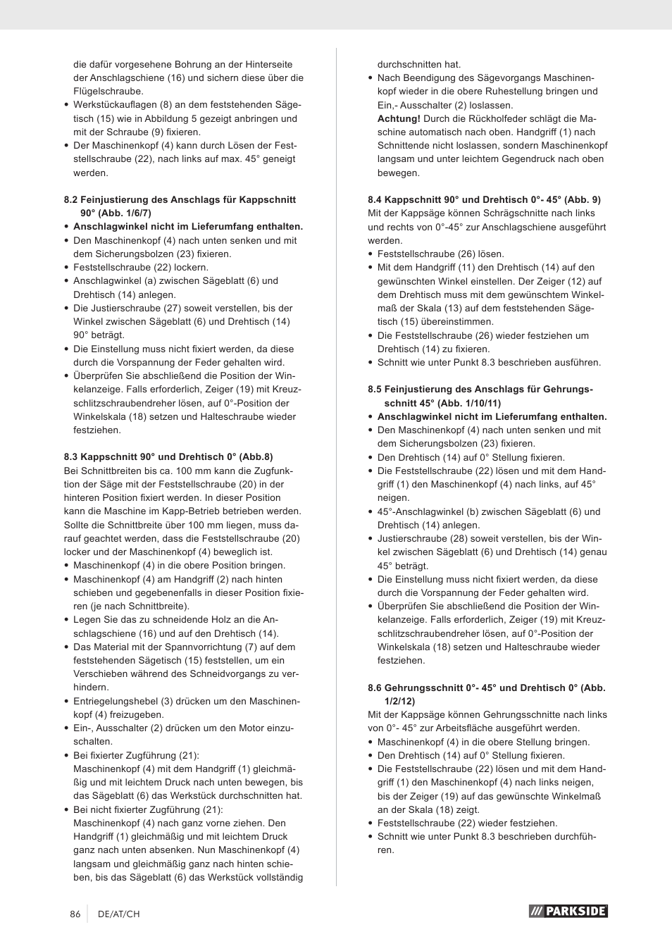 Parkside PZKS 1500 A1 User Manual | Page 91 / 100