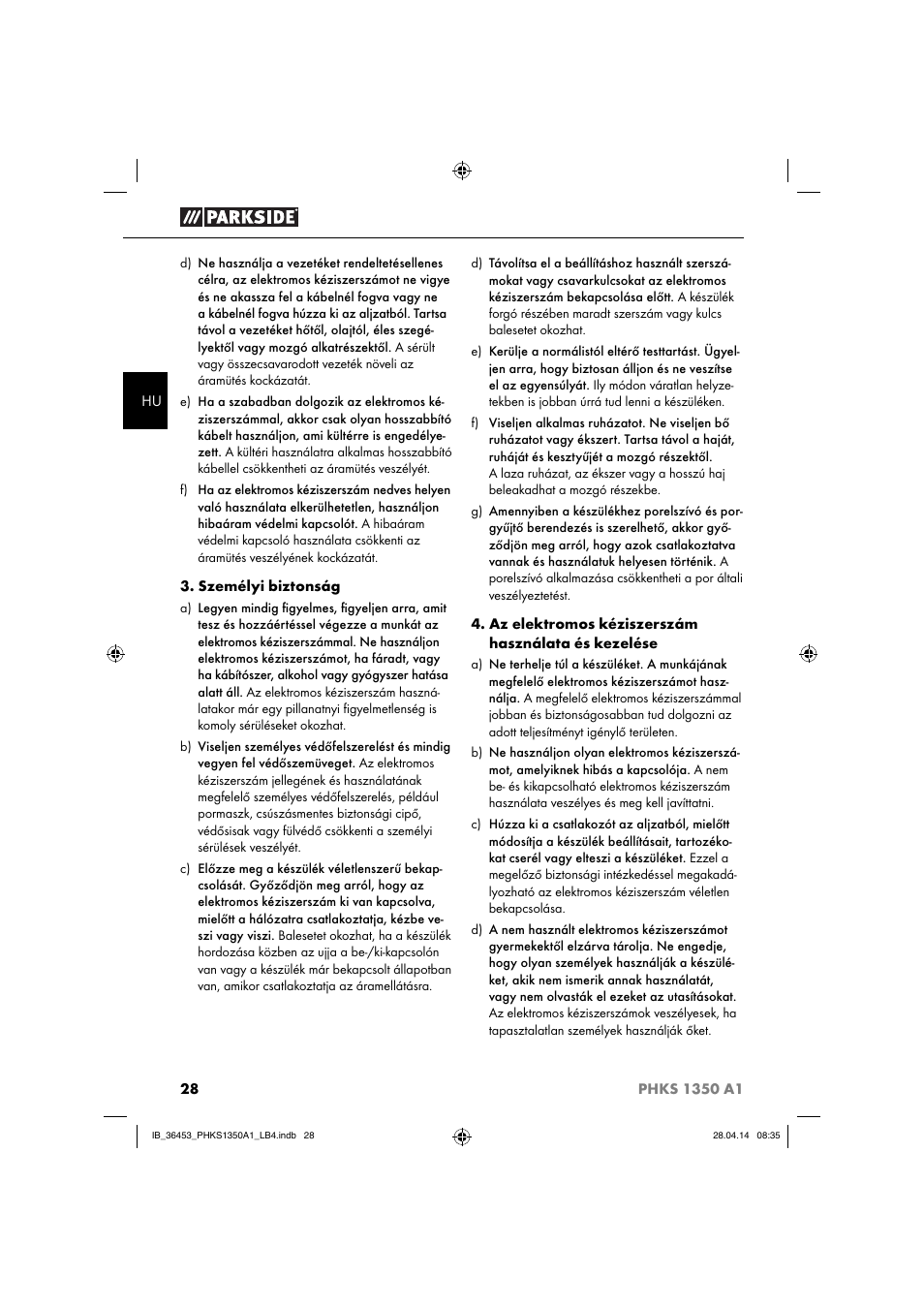 Parkside PHKS 1350 A1 User Manual | Page 31 / 88