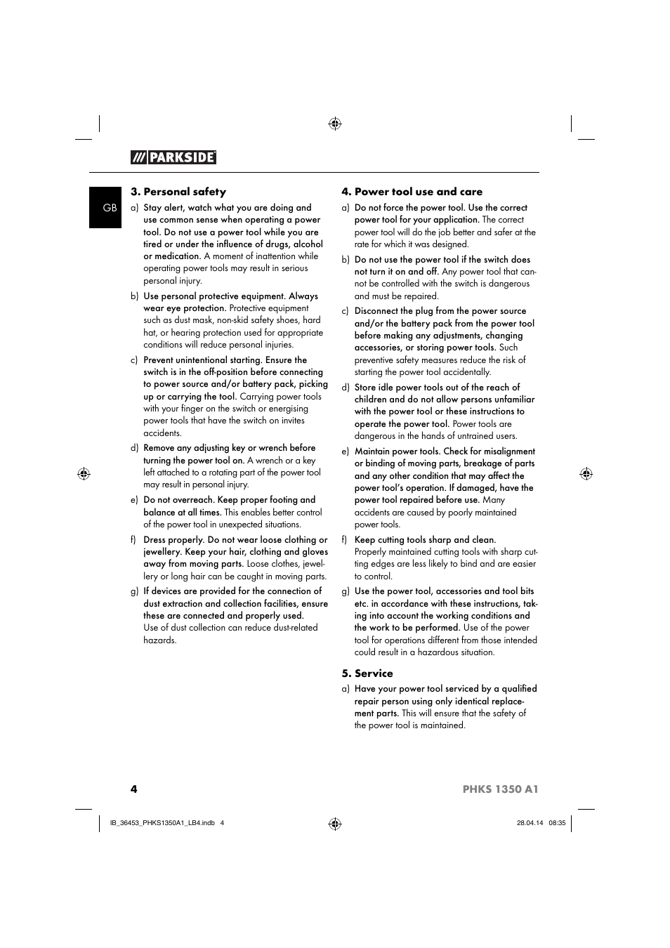 Parkside PHKS 1350 A1 User Manual | Page 7 / 88