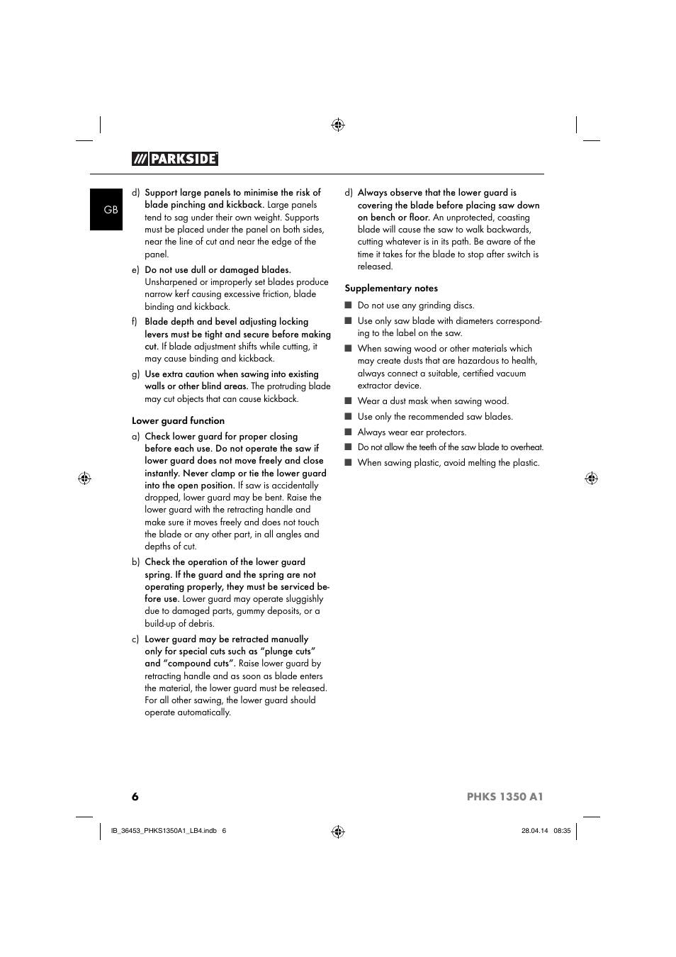 Parkside PHKS 1350 A1 User Manual | Page 9 / 88