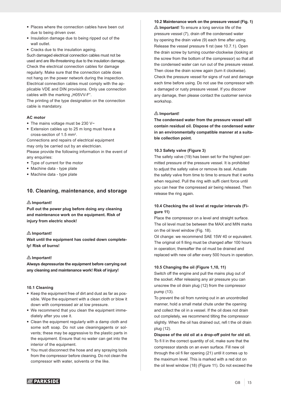 Cleaning, maintenance, and storage | Parkside PKO 270 A1 User Manual | Page 20 / 56