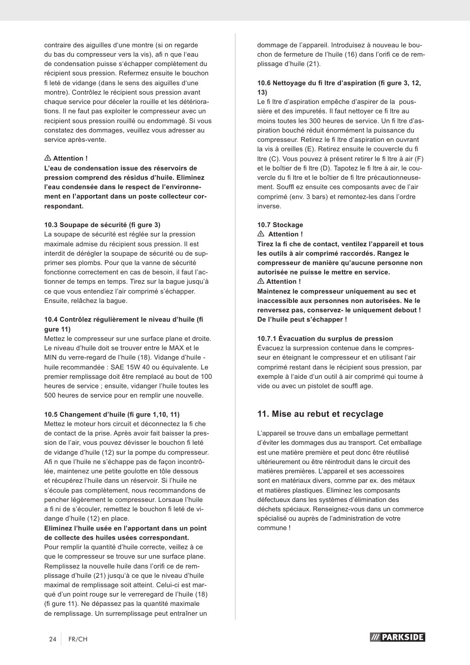 Mise au rebut et recyclage | Parkside PKO 270 A1 User Manual | Page 29 / 56