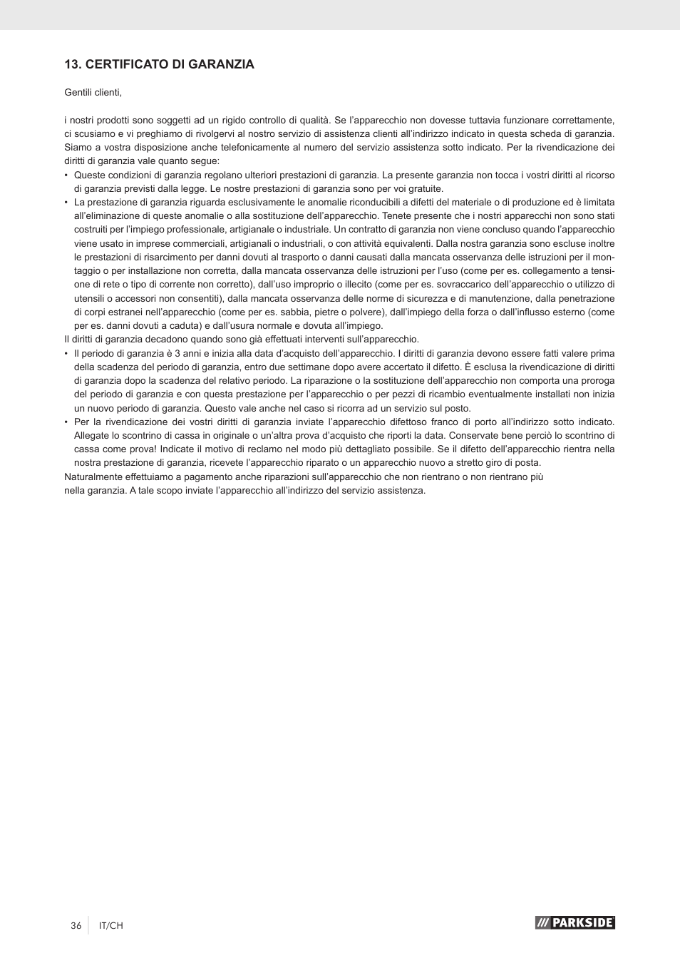 Certificato di garanzia | Parkside PKO 270 A1 User Manual | Page 41 / 56