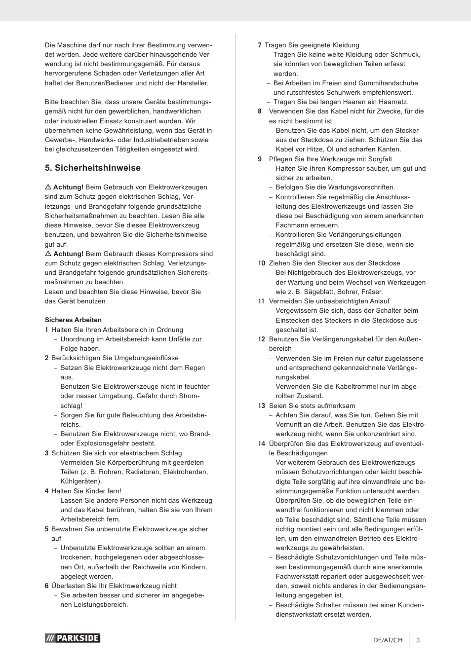 Sicherheitshinweise | Parkside PKO 270 A1 User Manual | Page 8 / 56