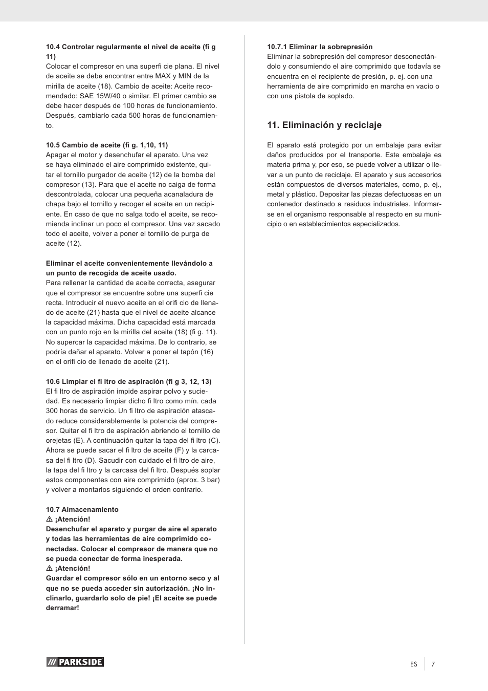 Eliminación y reciclaje | Parkside PKO 270 A1 User Manual | Page 12 / 56