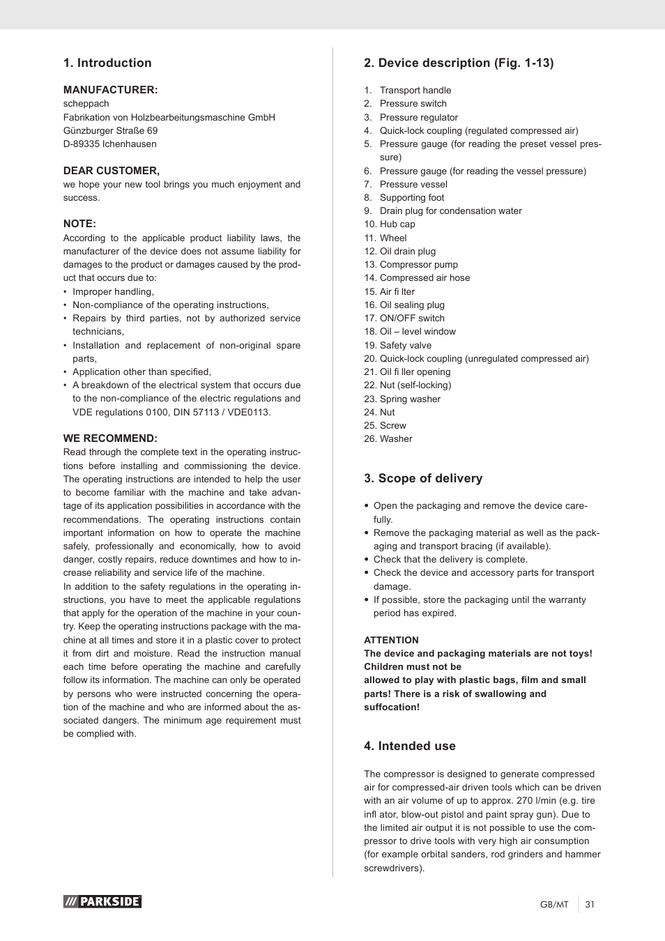Parkside PKO 270 A1 User Manual | Page 36 / 56
