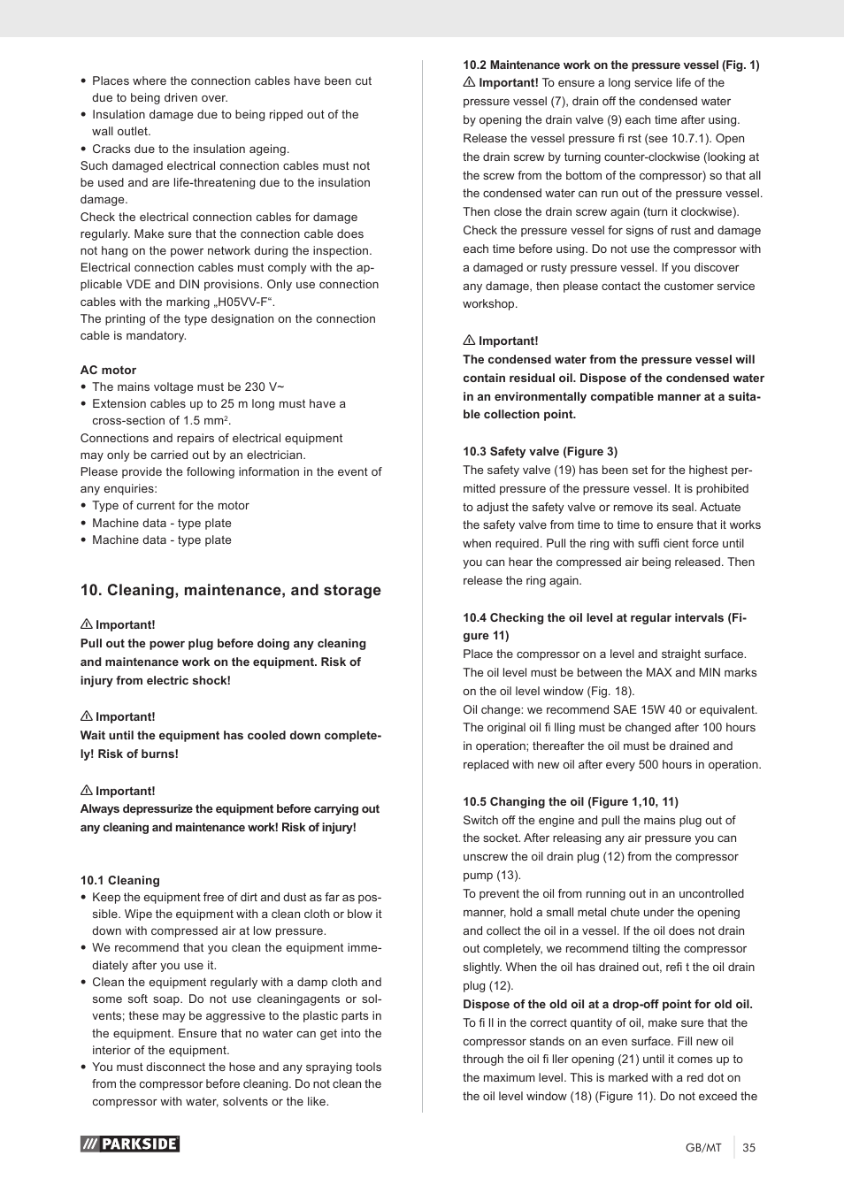 Cleaning, maintenance, and storage | Parkside PKO 270 A1 User Manual | Page 40 / 56