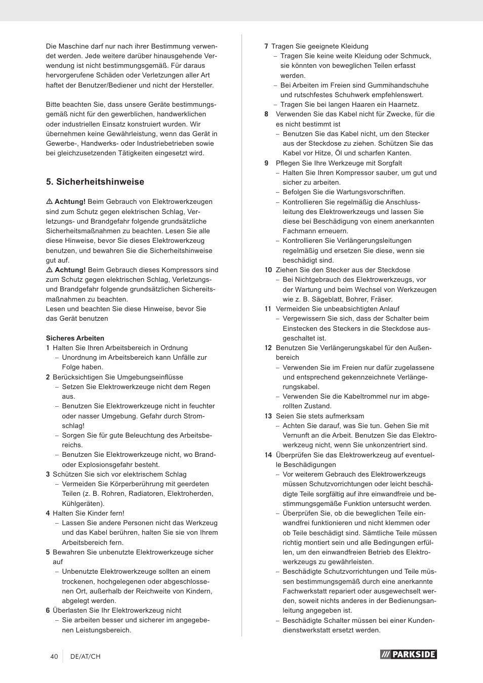 Sicherheitshinweise | Parkside PKO 270 A1 User Manual | Page 45 / 56
