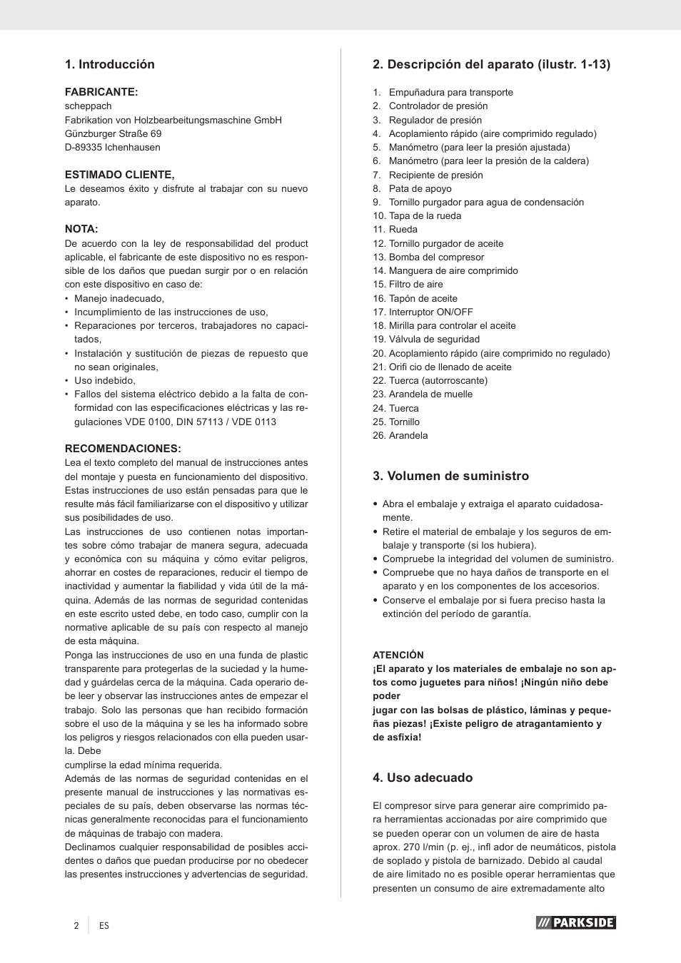 Parkside PKO 270 A1 User Manual | Page 7 / 56