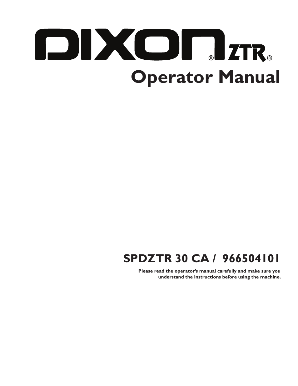 Dixon 115312327R1 User Manual | 56 pages