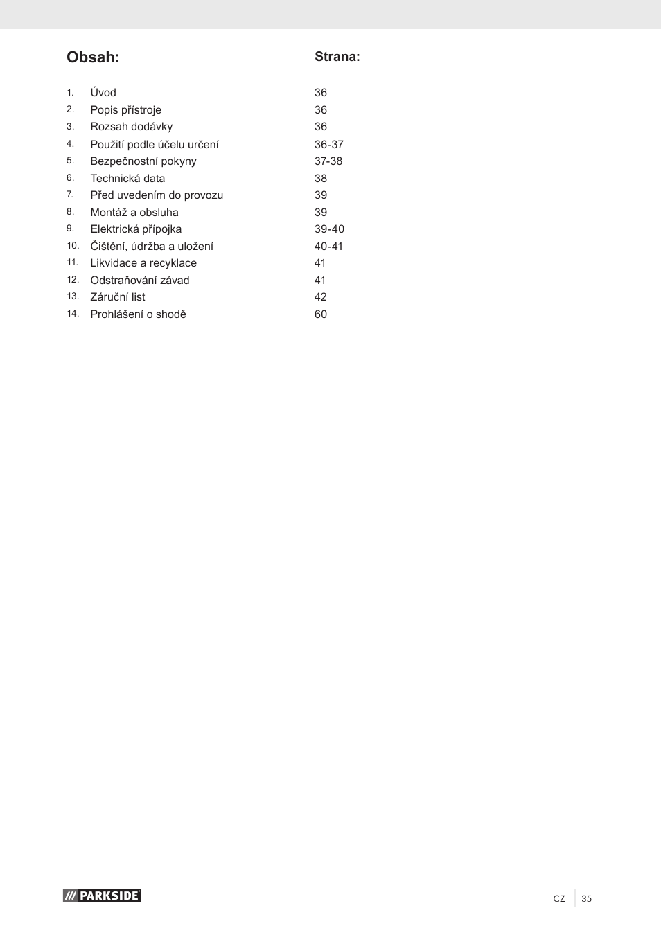 Parkside PKO 270 A1 User Manual | Page 40 / 68
