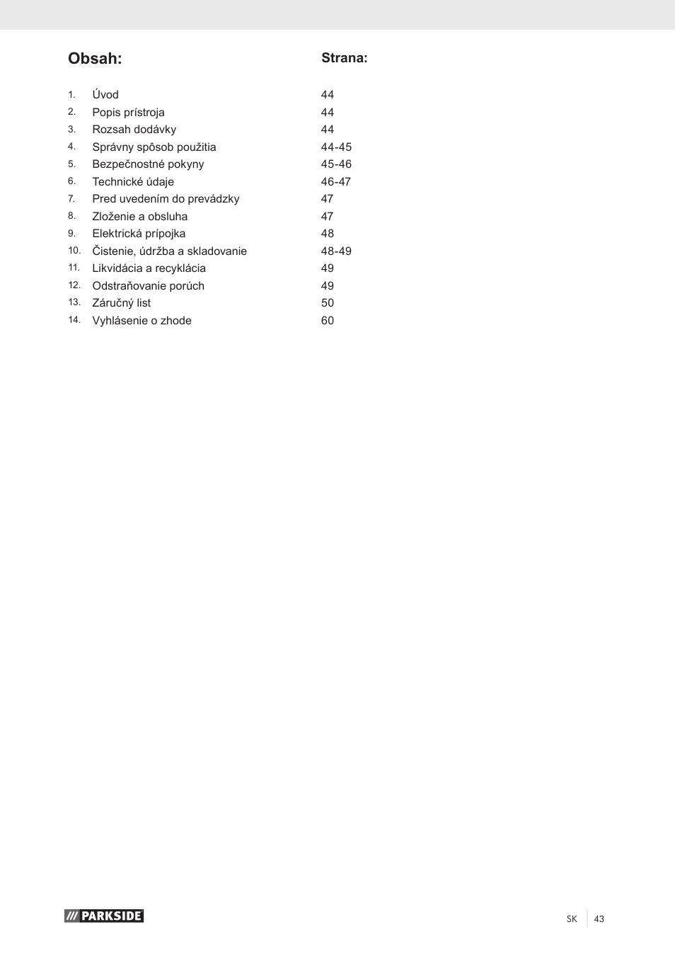 Parkside PKO 270 A1 User Manual | Page 48 / 68