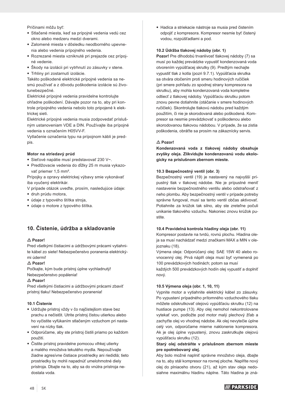 Čistenie, údržba a skladovanie | Parkside PKO 270 A1 User Manual | Page 53 / 68