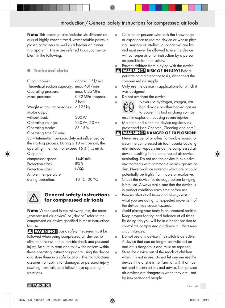 Introduction, Technical data | Parkside PABK 60 A1 User Manual | Page 37 / 44