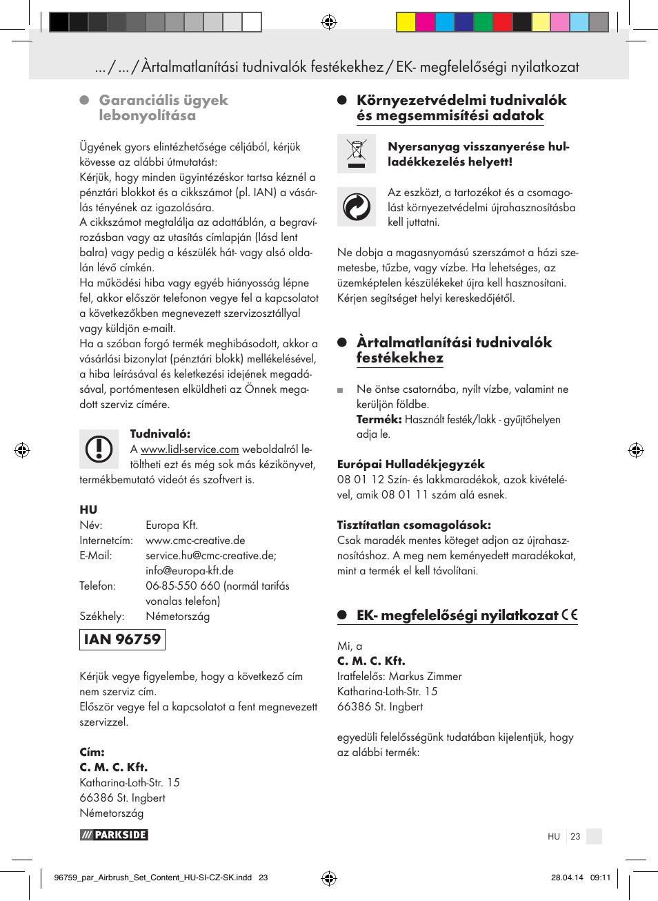 Parkside PABK 60 A1 User Manual | Page 23 / 65