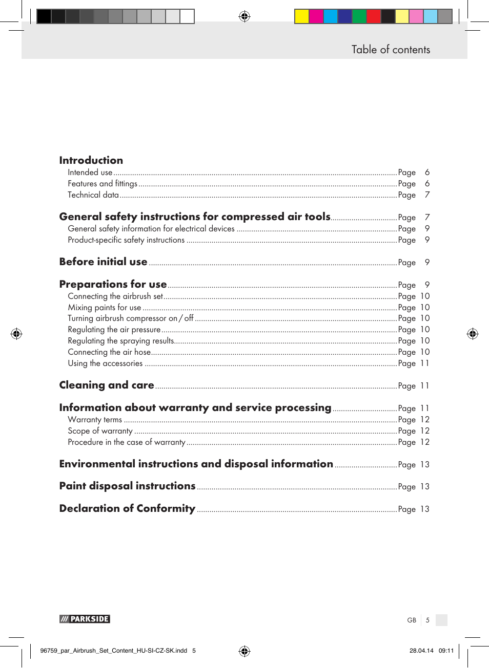 Parkside PABK 60 A1 User Manual | Page 5 / 65