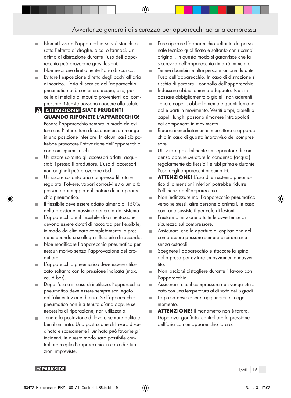Parkside PKZ 180 A1 User Manual | Page 19 / 55