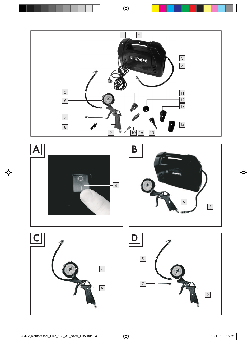 Parkside PKZ 180 A1 User Manual | Page 3 / 55