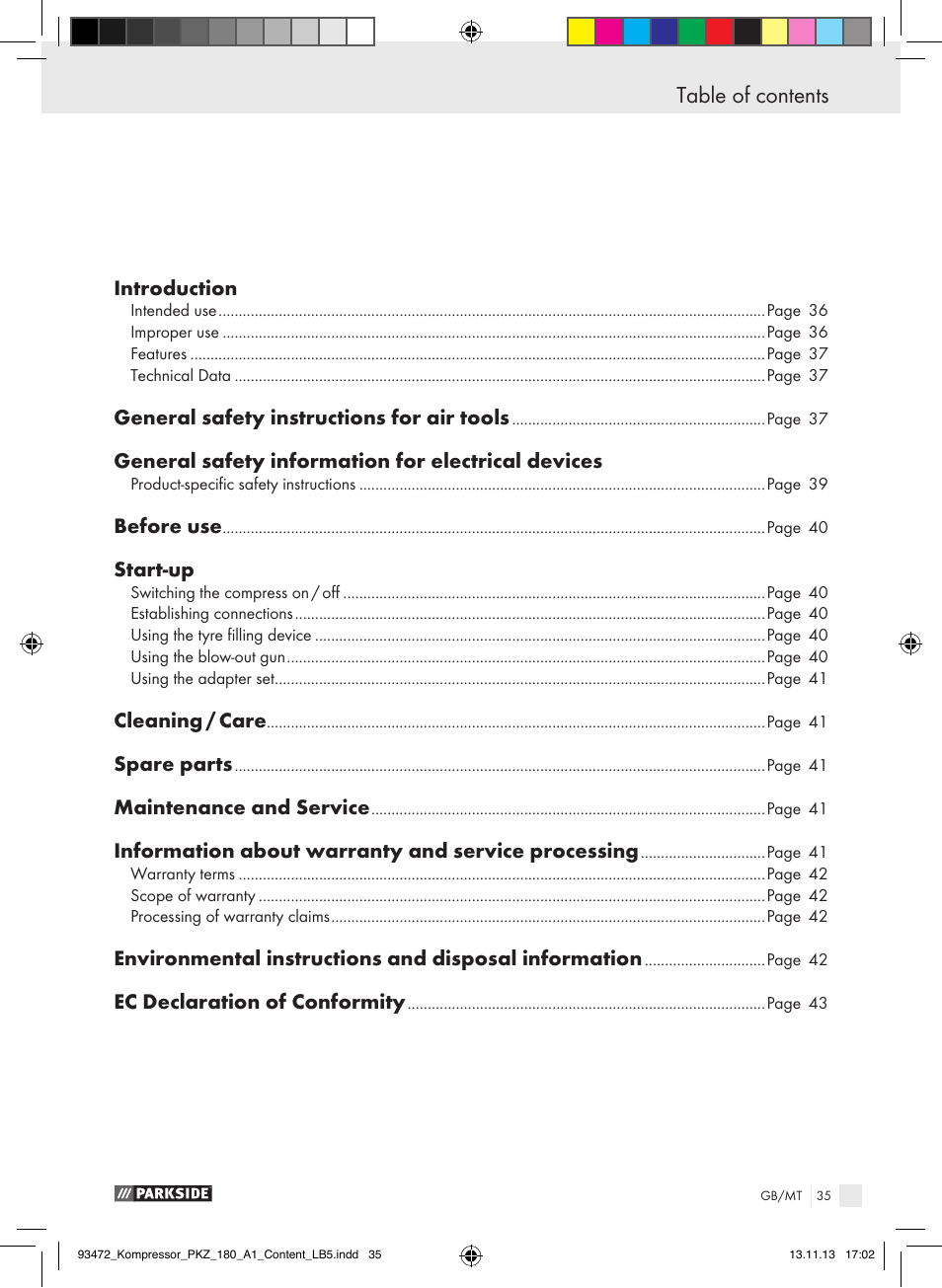 Parkside PKZ 180 A1 User Manual | Page 35 / 55