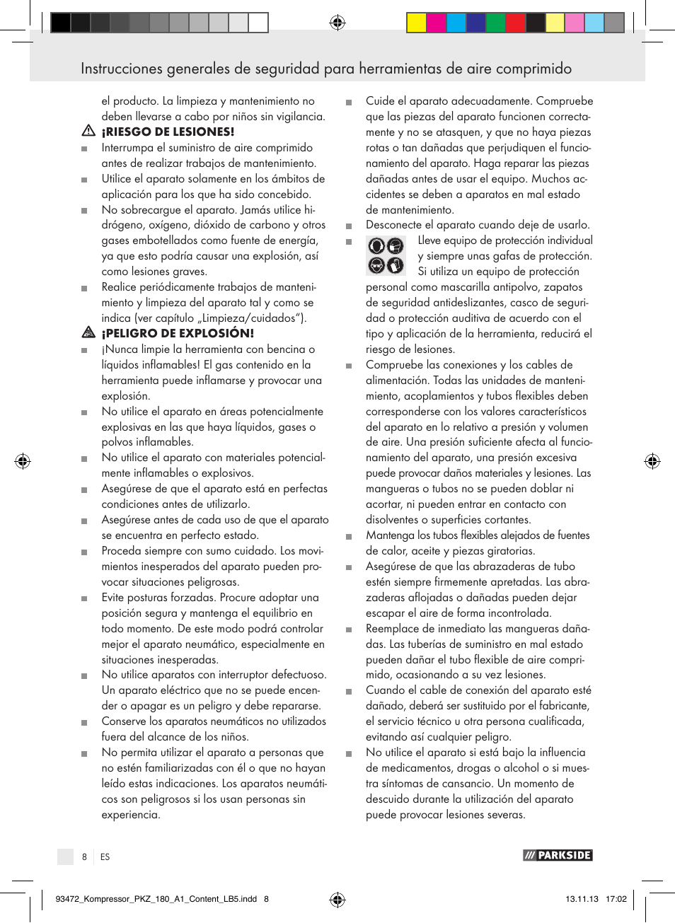 Parkside PKZ 180 A1 User Manual | Page 8 / 55