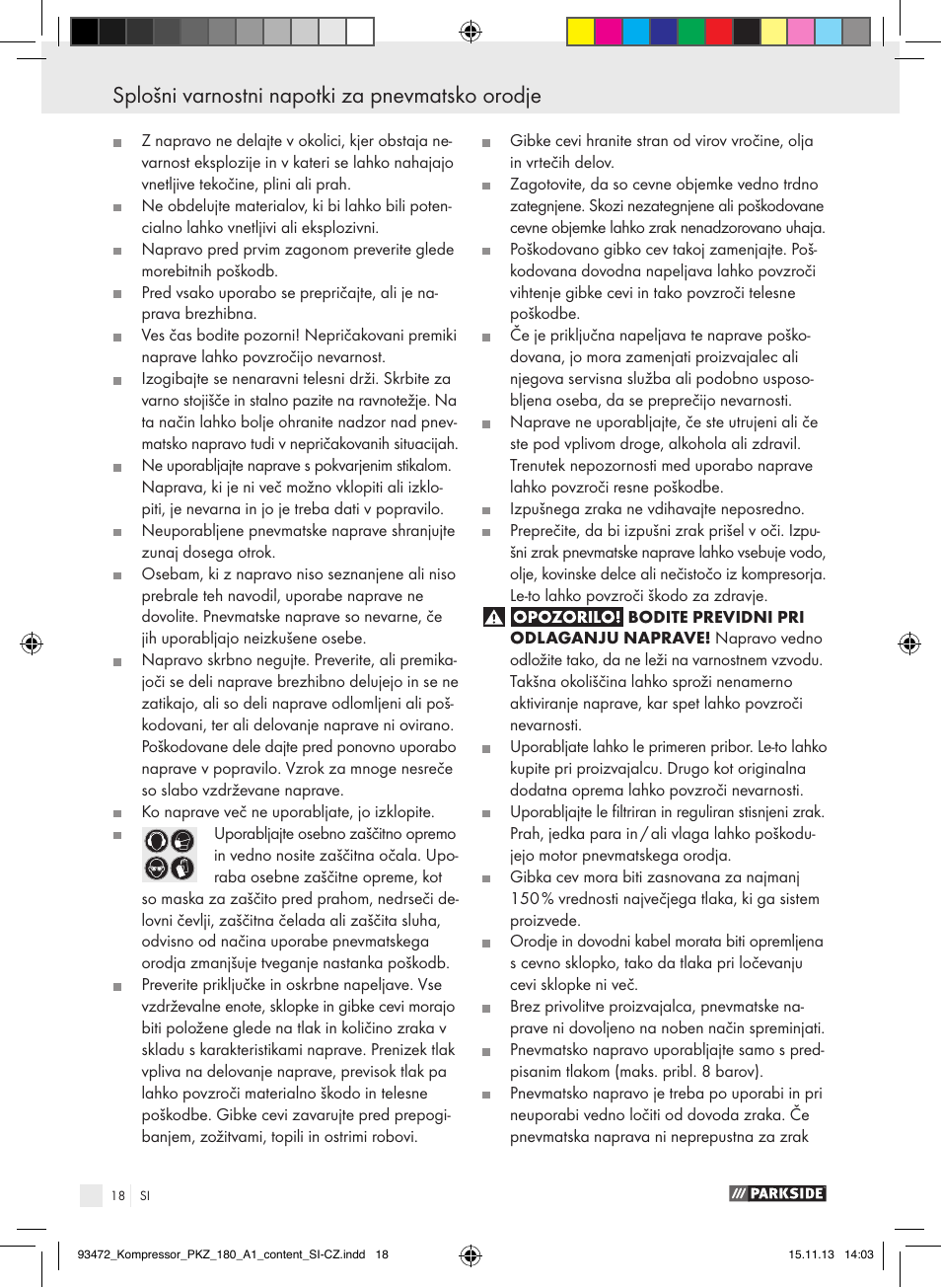 Parkside PKZ 180 A1 User Manual | Page 18 / 45