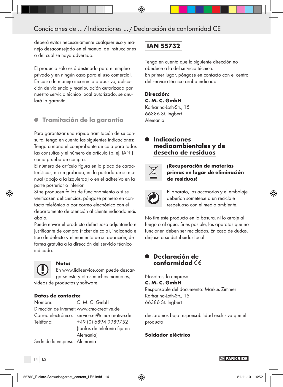 Parkside PESG 120 A1 User Manual | Page 14 / 57