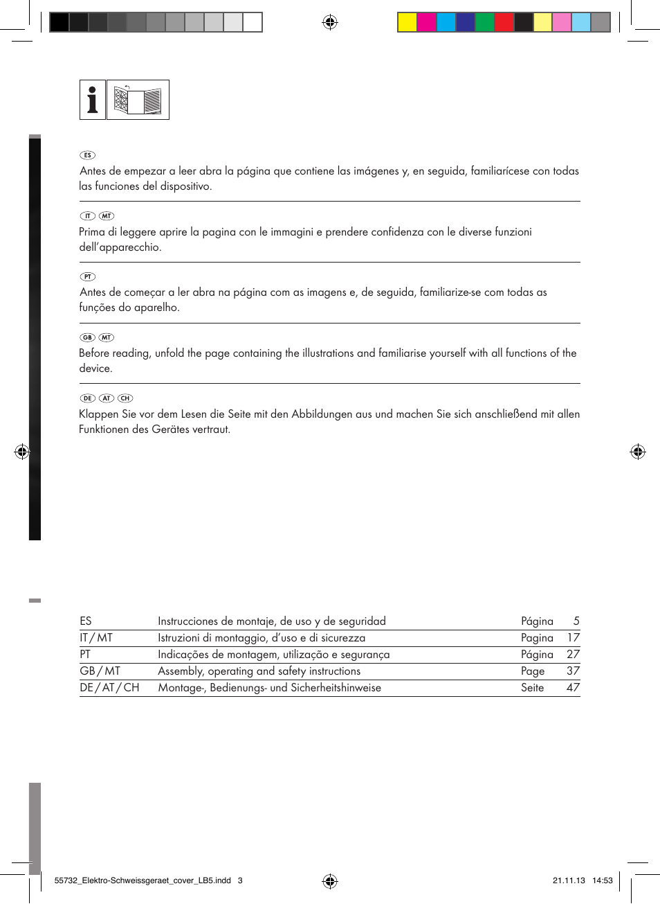 Parkside PESG 120 A1 User Manual | Page 2 / 57