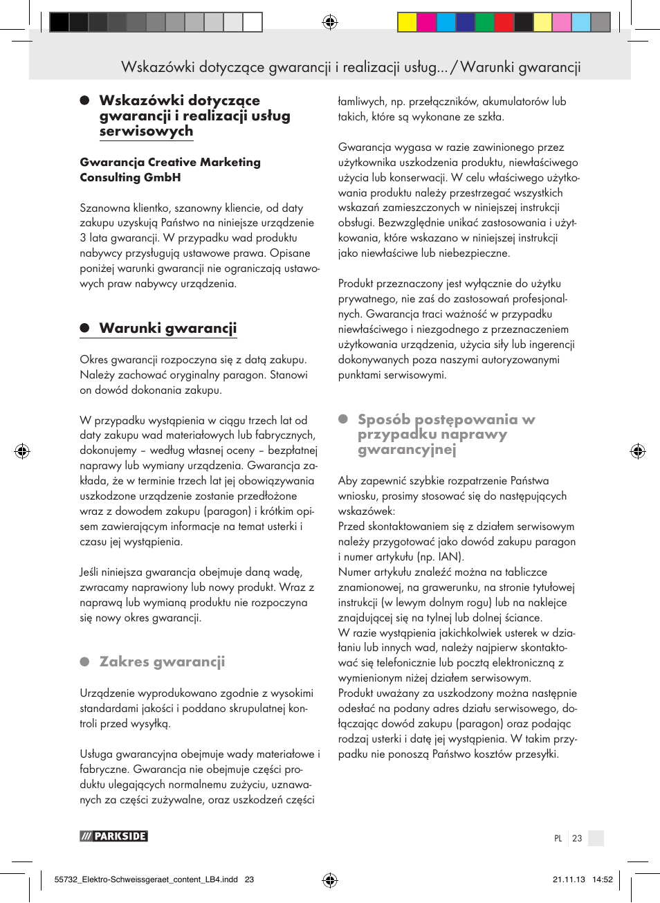 Parkside PESG 120 A1 User Manual | Page 23 / 75