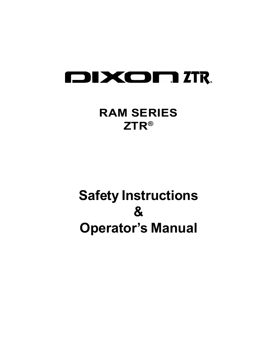 Dixon 17823-106 User Manual | 56 pages