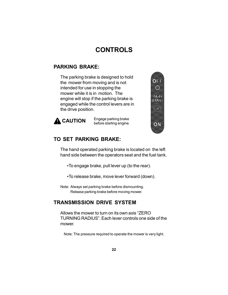 Controls | Dixon 17823-106 User Manual | Page 22 / 56