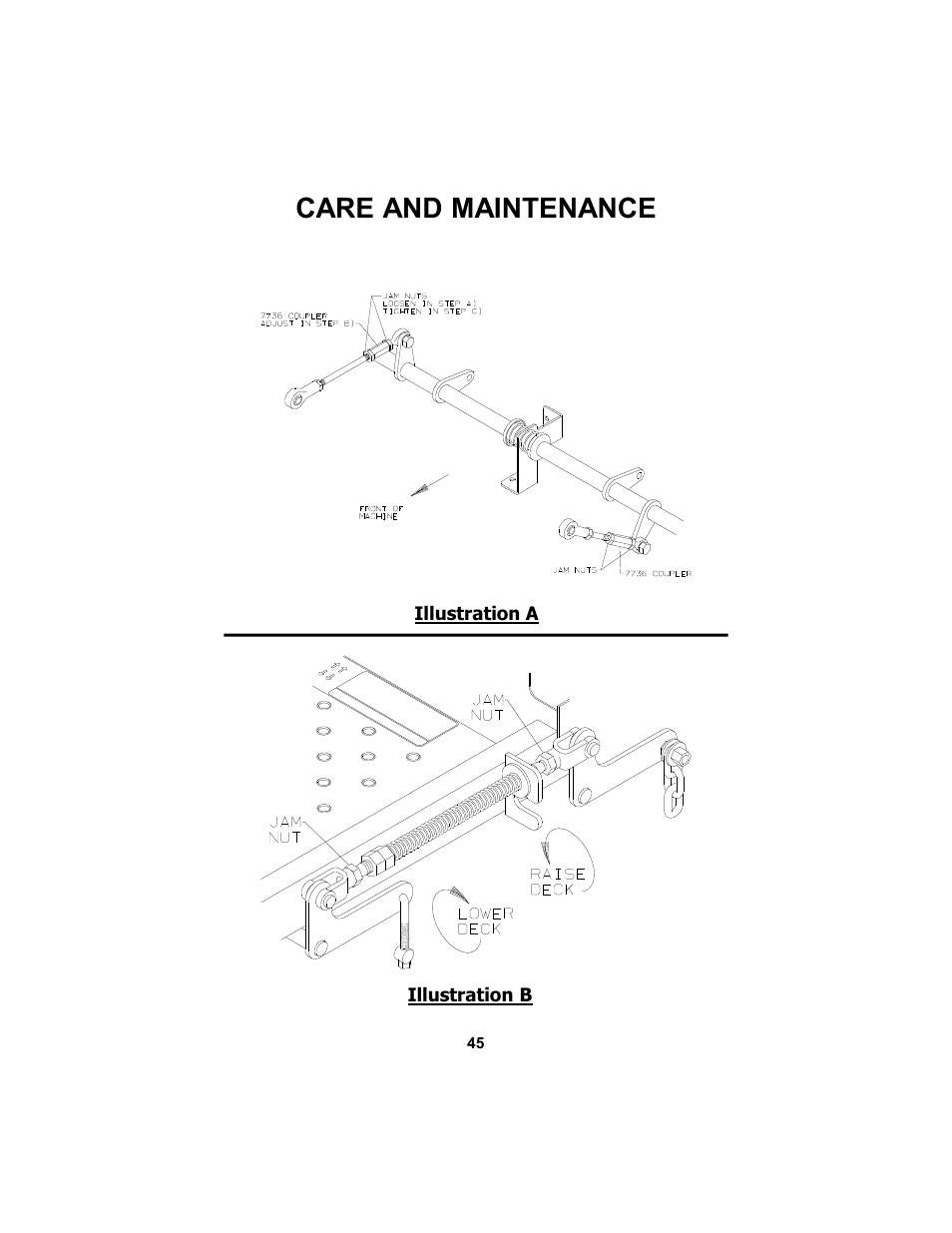 Care and maintenance | Dixon 17823-106 User Manual | Page 45 / 56