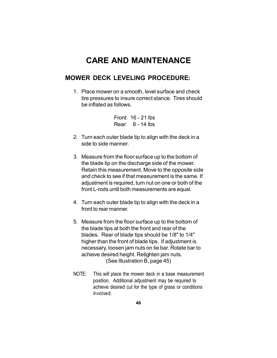 Care and maintenance | Dixon 17823-106 User Manual | Page 46 / 56