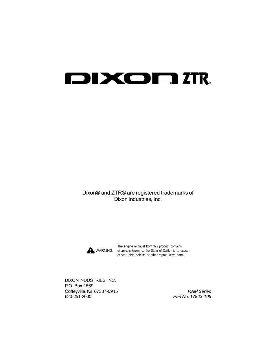 Dixon 17823-106 User Manual | Page 56 / 56