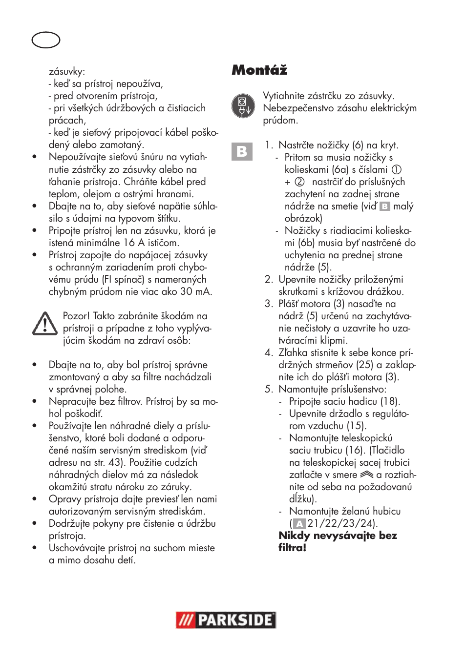 Montáž | Parkside PNTS 1500 B3 User Manual | Page 46 / 100