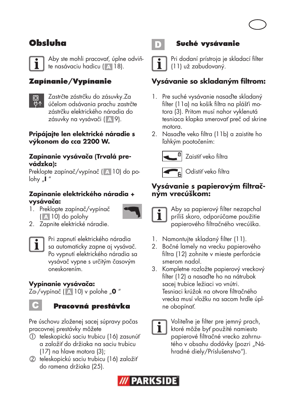 Obsluha | Parkside PNTS 1500 B3 User Manual | Page 47 / 100