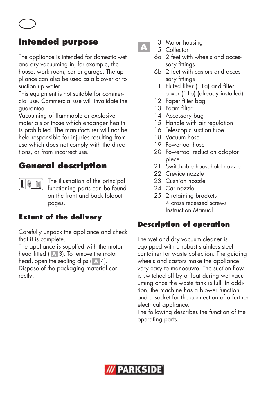 Intended purpose, General description | Parkside PNTS 1500 B3 User Manual | Page 6 / 100