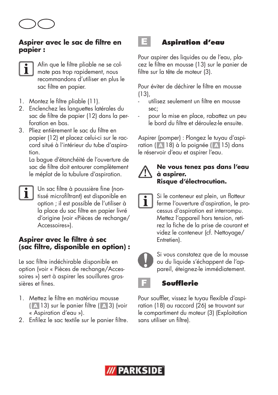 Fr be | Parkside PNTS 1500 B3 User Manual | Page 60 / 100
