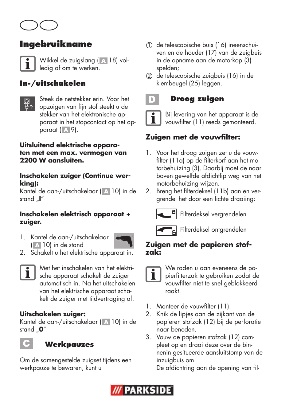 Ingebruikname | Parkside PNTS 1500 B3 User Manual | Page 72 / 100