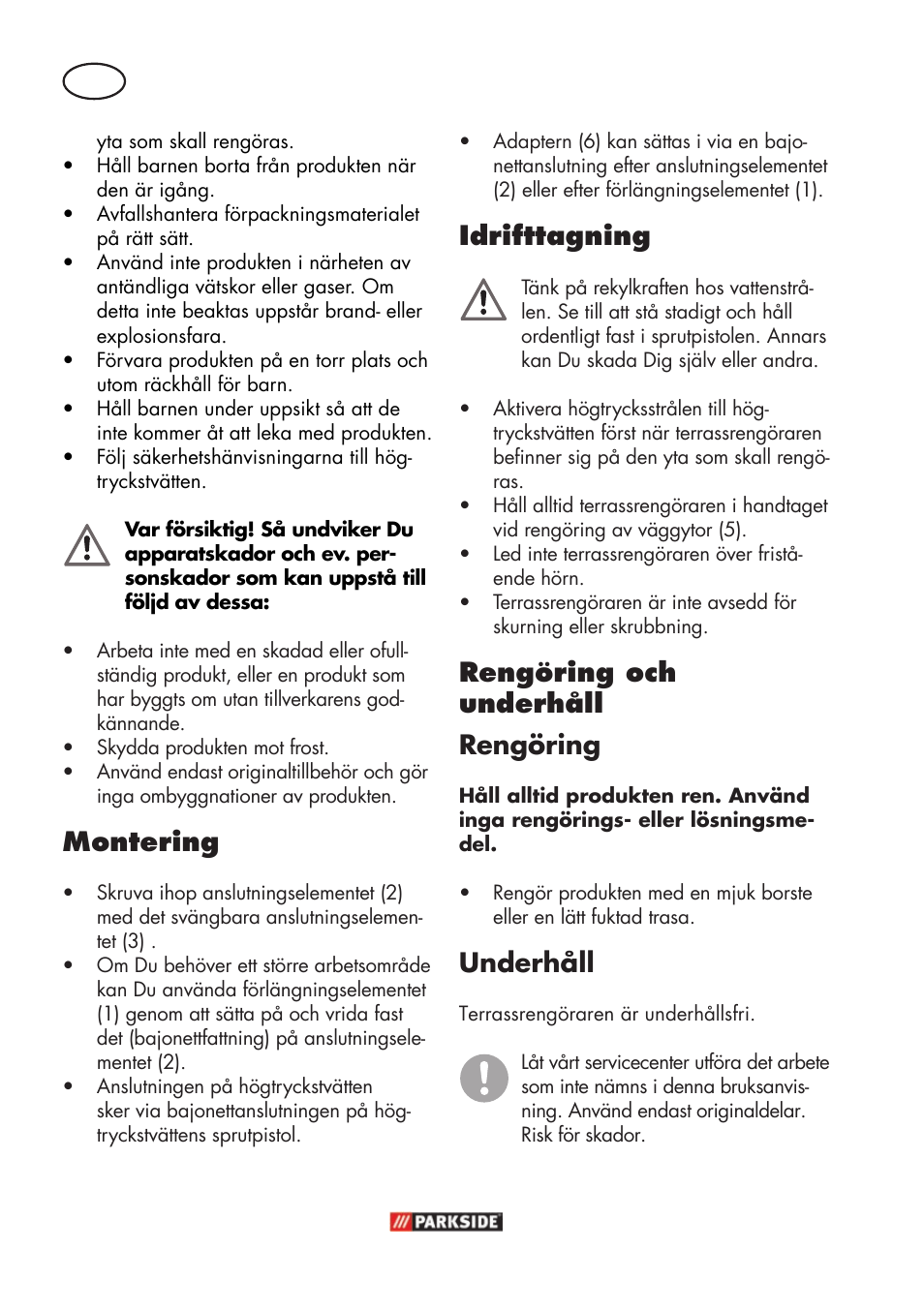 Montering, Idrifttagning, Rengöring och underhåll rengöring | Underhåll | Parkside PFR 30 A1 User Manual | Page 12 / 42