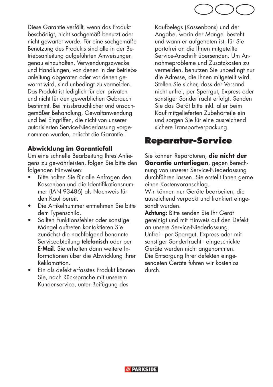 Reparatur-service, Ch at de | Parkside PFR 30 A1 User Manual | Page 35 / 42