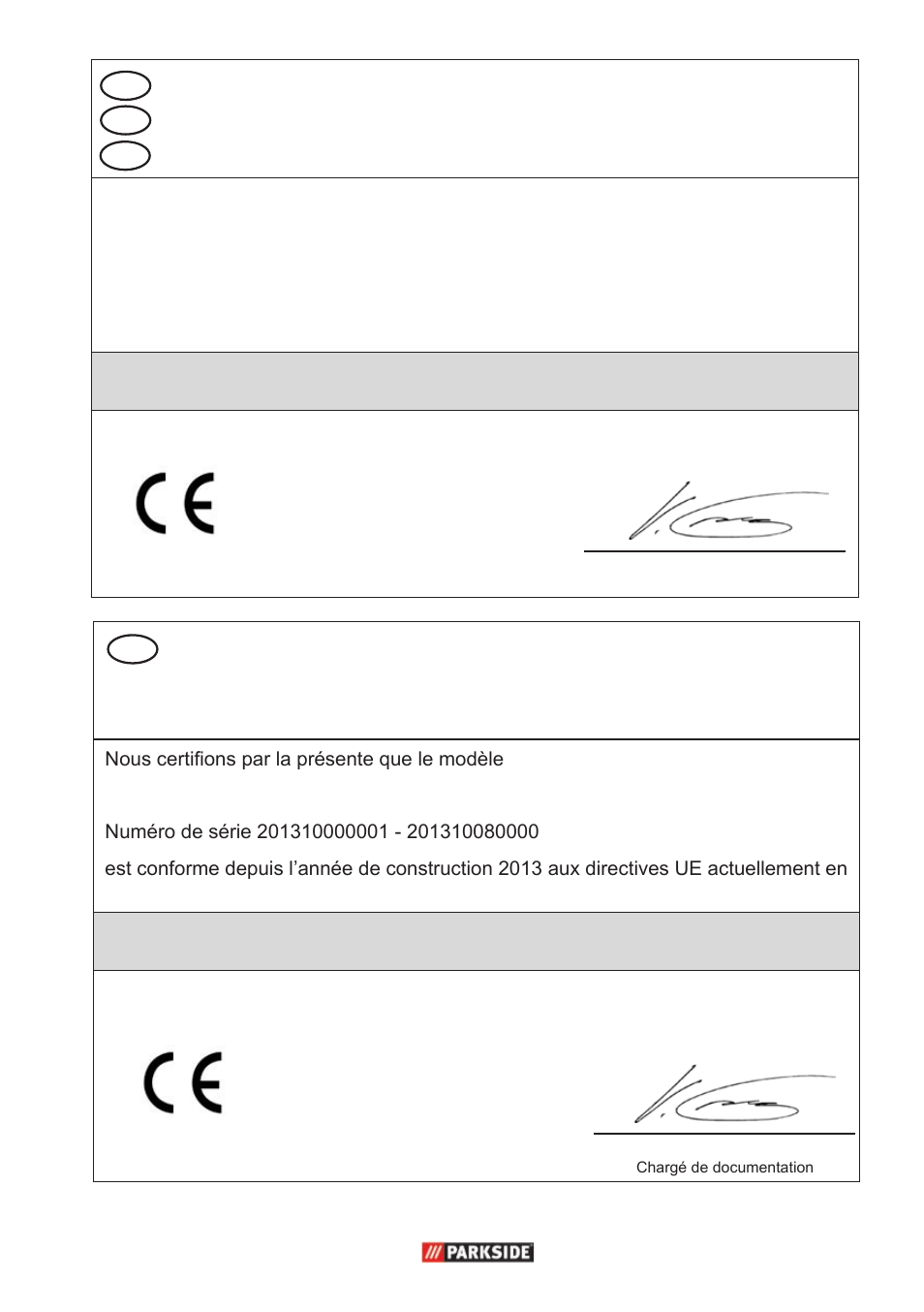 Original ce konformitätserklärung | Parkside PFR 30 A1 User Manual | Page 21 / 26