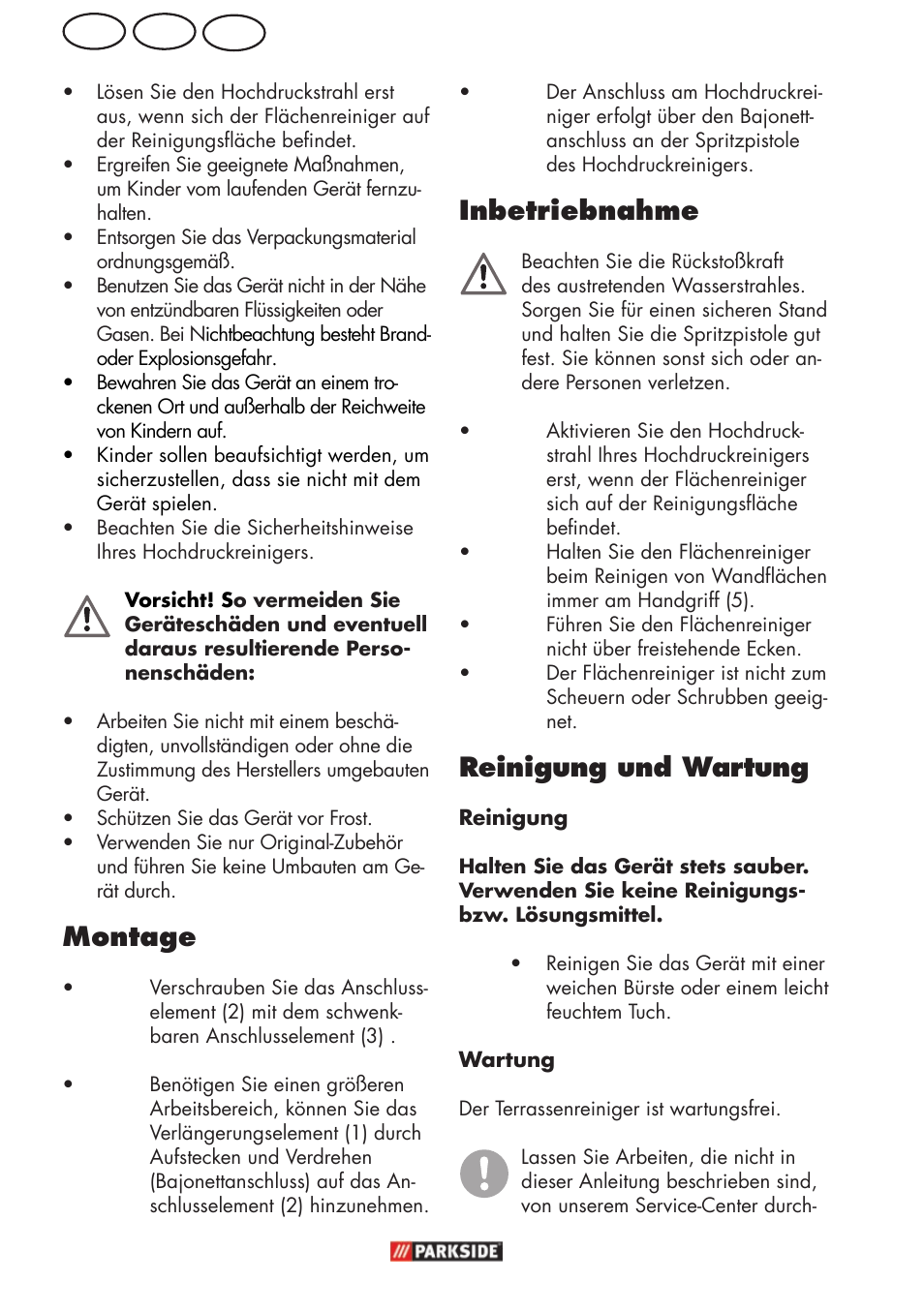 Ch at de, Montage, Inbetriebnahme | Reinigung und wartung | Parkside PFR 30 A1 User Manual | Page 22 / 30