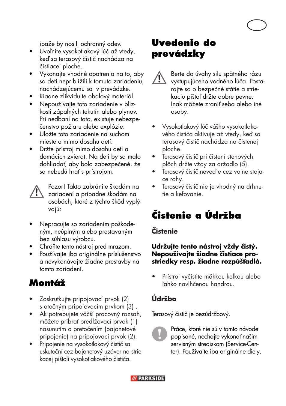 Montáž, Uvedenie do prevádzky, Čistenie a údržba | Parkside PFR 30 A1 User Manual | Page 23 / 38